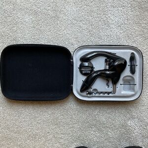 Houdini lever, corkscrew, black wine, bottle opener. Foil, cutter, case; etc